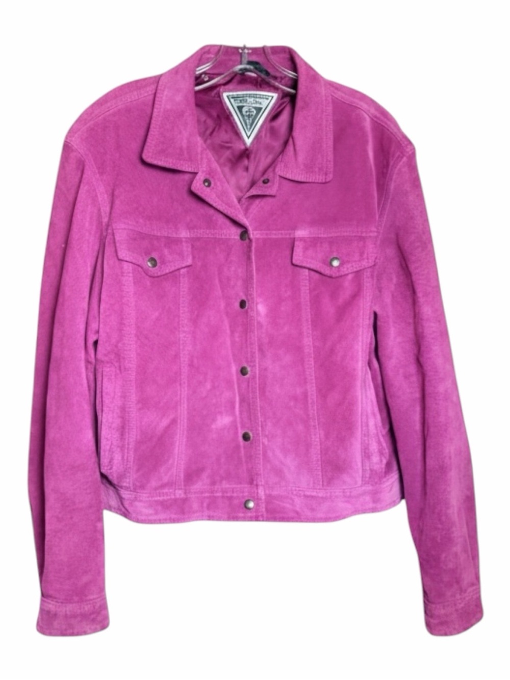 Marvin Richards Pink Suede Leather Trucker Jacket Women XL